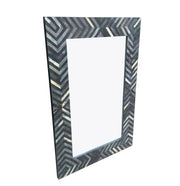 Bone Inlay Mirror - Black Chevron - Abacus and Hunt Melbourne | Unique Furniture