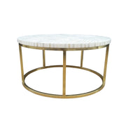 Bone Inlay Coffee Table - White Lines - Abacus and Hunt Melbourne | Unique Furniture