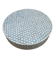 Bone Inlay Coffee Table - Royal Blue Geometric - Abacus and Hunt Melbourne | Unique Furniture