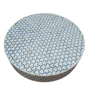 Bone Inlay Coffee Table - Royal Blue Geometric - Abacus and Hunt Melbourne | Unique Furniture