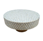 Bone Inlay Coffee Table - Grey Geometric - Abacus and Hunt Melbourne | Unique Furniture