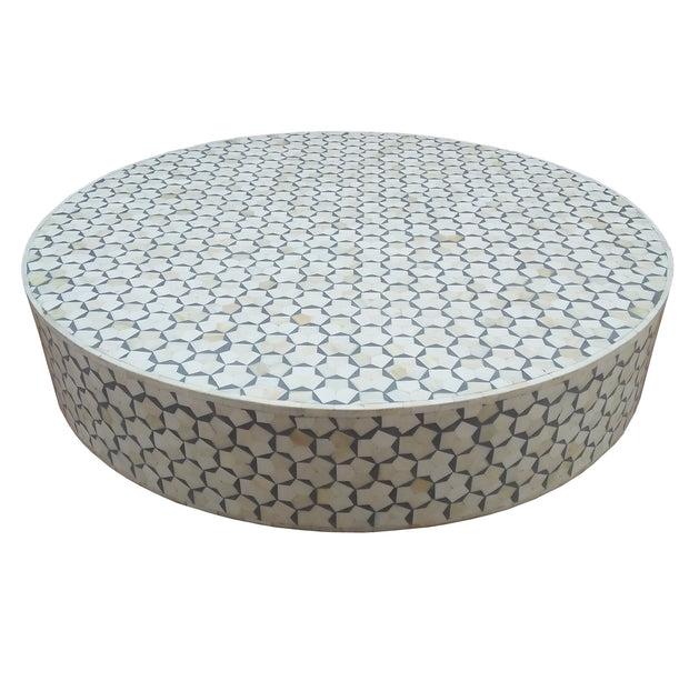 Bone Inlay Coffee Table - Grey Geometric - Abacus and Hunt Melbourne | Unique Furniture
