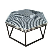 Bone Inlay 6 Sided Coffee Table - Zebra - Abacus and Hunt Melbourne | Unique Furniture