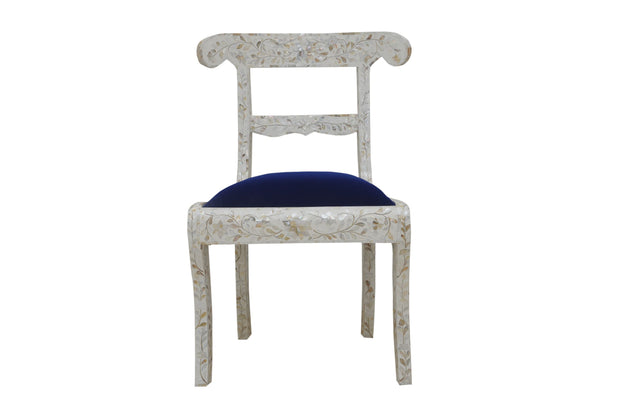 Mother of Pearl Inlay Chair - White Floral