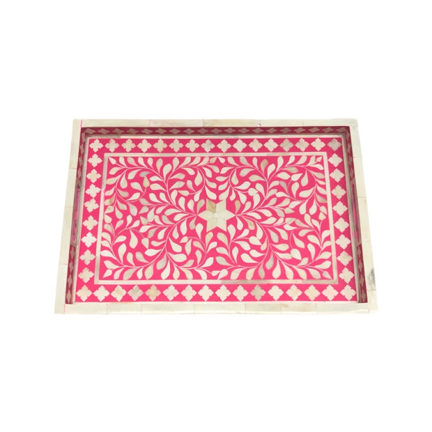 Bone Inlay Tray (Medium) - Hot Pink