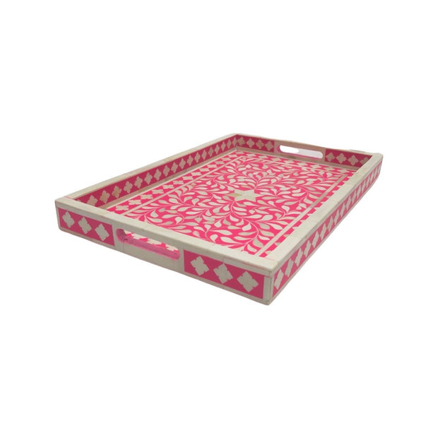 Bone Inlay Tray (Medium) - Hot Pink