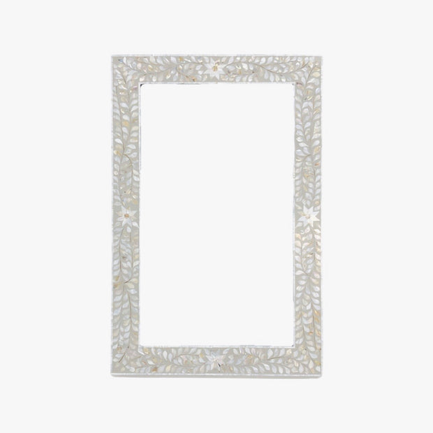 Mother of Pearl Inlay Mirror - Light Grey