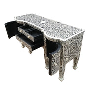 Bone Inlay Console Table - Black Floral - Abacus and Hunt Melbourne | Unique Furniture