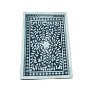 Bone Inlay Tray (Medium) - Black Floral - Abacus and Hunt Melbourne | Unique Furniture