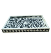 Bone Inlay Tray (Medium) - Black Floral - Abacus and Hunt Melbourne | Unique Furniture