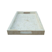 Bone Inlay Tray (Medium) - White Floral - Abacus and Hunt Melbourne | Unique Furniture