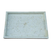 Bone Inlay Tray (Medium) - White Floral - Abacus and Hunt Melbourne | Unique Furniture