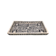 Bone Inlay Tray (Medium) - Dark Grey Floral