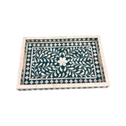 Bone Inlay Tray (Medium) - Deep Green Floral