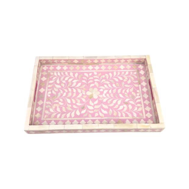 Bone Inlay Tray (Medium) - Light Pink Floral