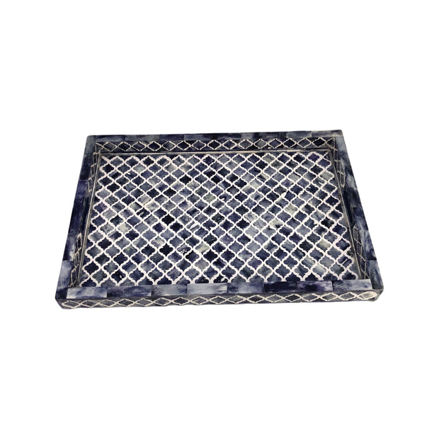 Bone Inlay Tray (Large) - Blue