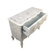 Mother of Pearl Inlay 2 Drawer Chest of Drawers - White Floral