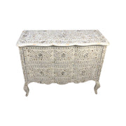 Mother of Pearl Inlay 2 Drawer Chest of Drawers - White Floral