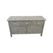 Bone Inlay Sideboard / Buffet - Black Zig Zag