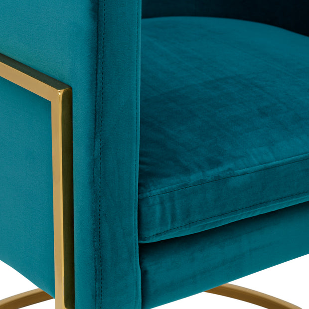 The Lexington Arm Chair - Teal Green Velvet - Abacus and Hunt Melbourne | Unique Furniture