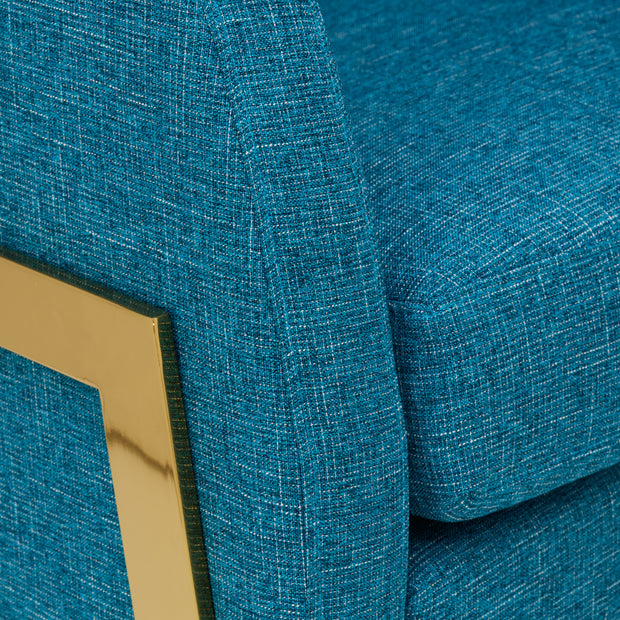 The SoHo Arm Chair - Sea Blue Textured Fabric - Abacus and Hunt Melbourne | Unique Furniture