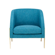 The SoHo Arm Chair - Sea Blue Textured Fabric - Abacus and Hunt Melbourne | Unique Furniture