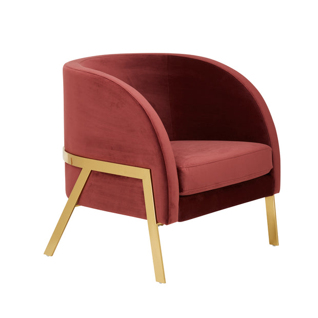 The SoHo Arm Chair Deep Red Velvet Abacus and Hunt