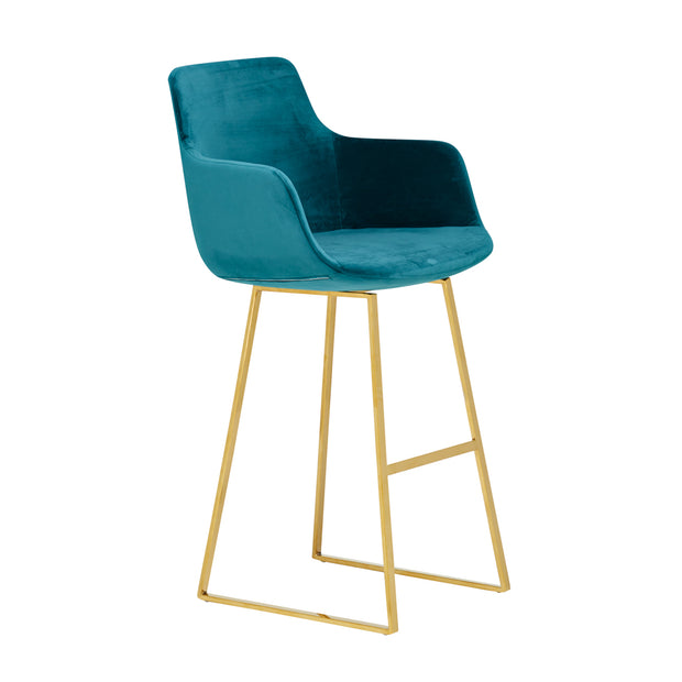 The Davis Bar Stool - Teal Green Velvet - Abacus and Hunt Melbourne | Unique Furniture
