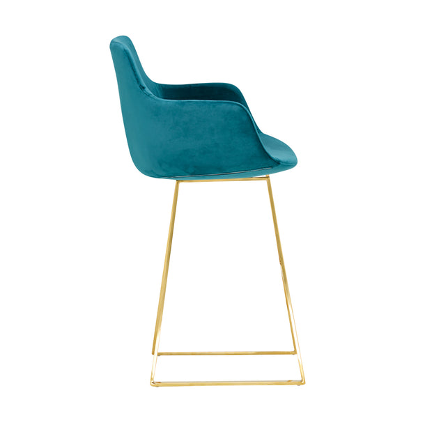 The Davis Bar Stool - Teal Green Velvet - Abacus and Hunt Melbourne | Unique Furniture