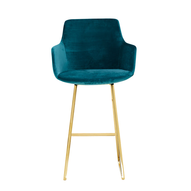 The Davis Bar Stool - Teal Green Velvet - Abacus and Hunt Melbourne | Unique Furniture
