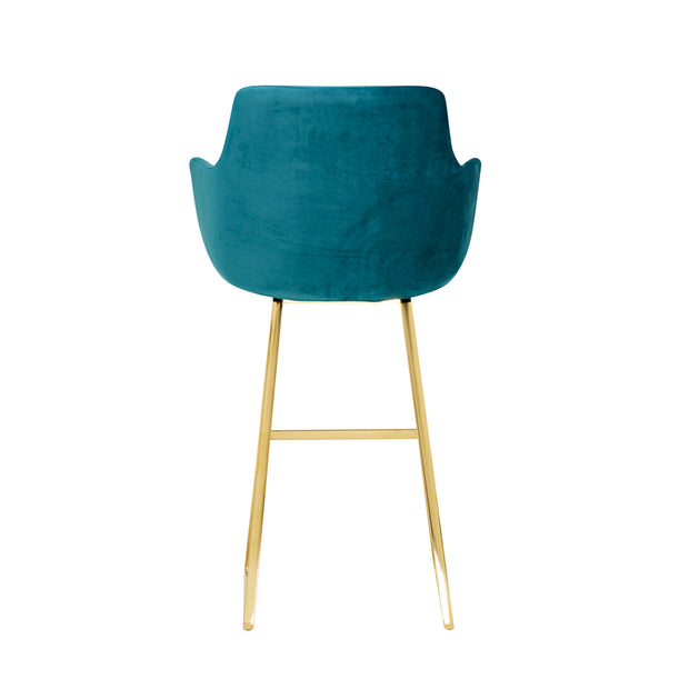 The Davis Bar Stool - Teal Green Velvet - Abacus and Hunt Melbourne | Unique Furniture