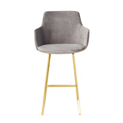 The Davis Bar Stool - Weathered Grey Velvet - Abacus and Hunt Melbourne | Unique Furniture