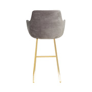 The Davis Bar Stool - Weathered Grey Velvet - Abacus and Hunt Melbourne | Unique Furniture