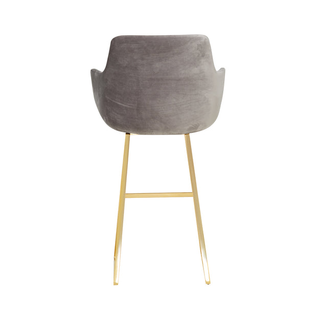 The Davis Bar Stool - Weathered Grey Velvet - Abacus and Hunt Melbourne | Unique Furniture